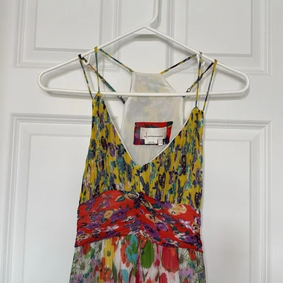 Anthropologie Yellow Ruched Tie Front Sundress - Picture 3 of 6